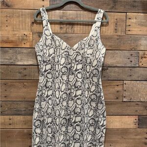 Zara Black and White Snake Print Mini Dress
